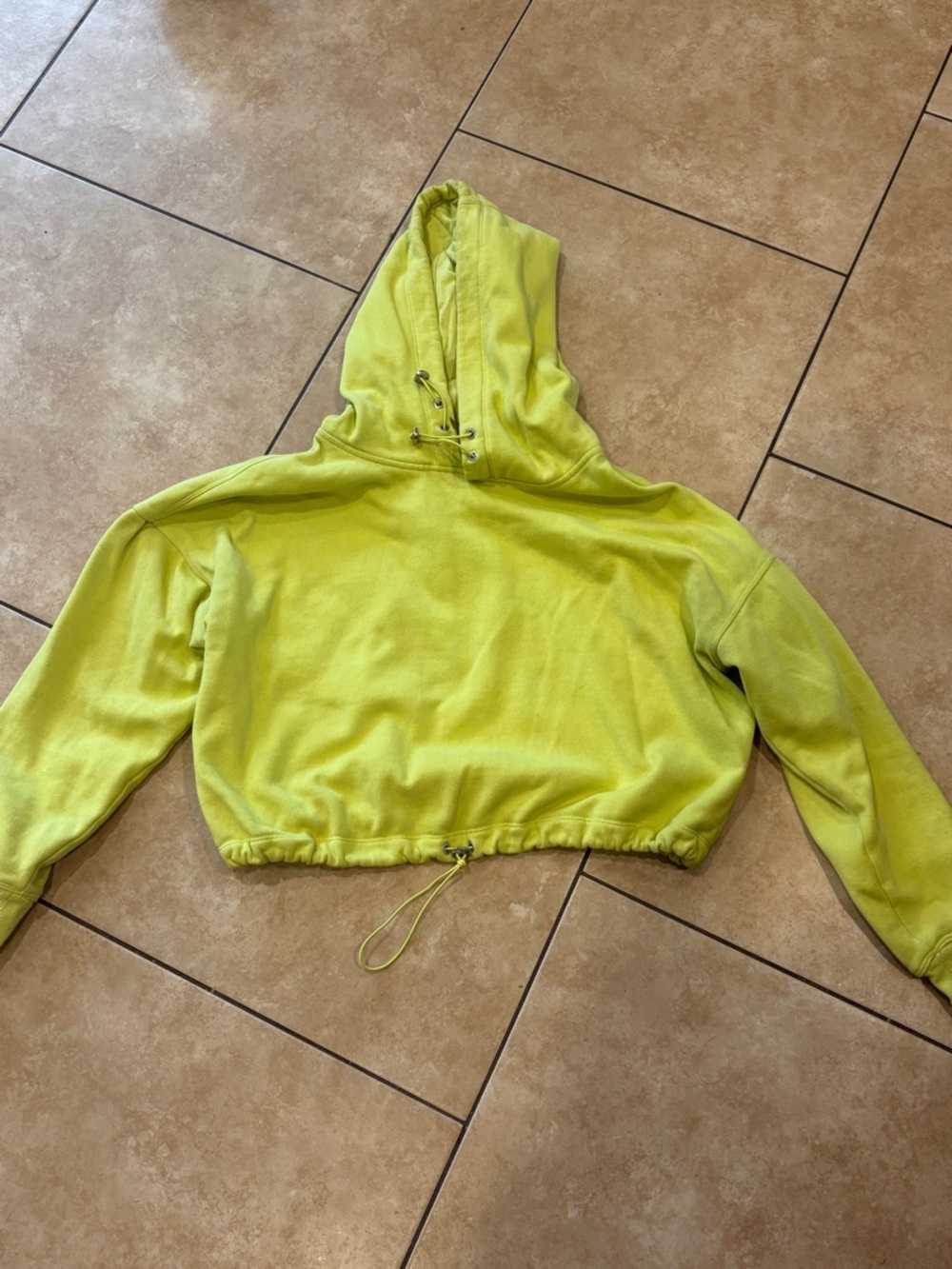 Calvin Klein Performance Neon Yellow Drawstring Hoodie